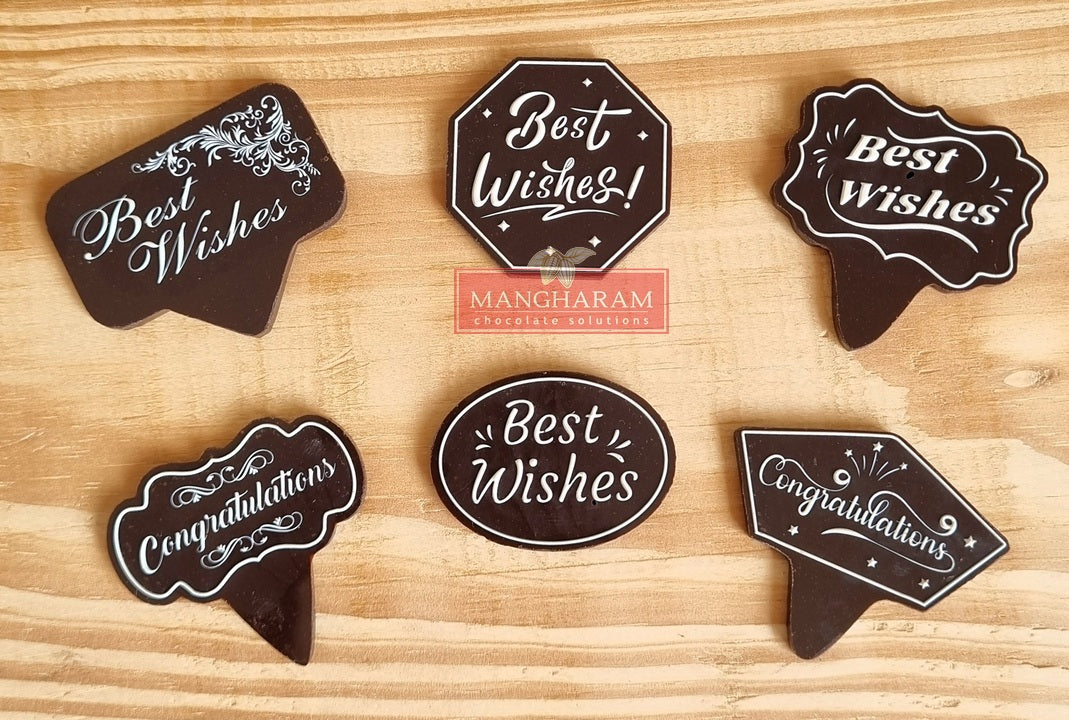 Best Wishes & Congratulations Chocolate Cake Topper Mould SSP 144A from Mangharam