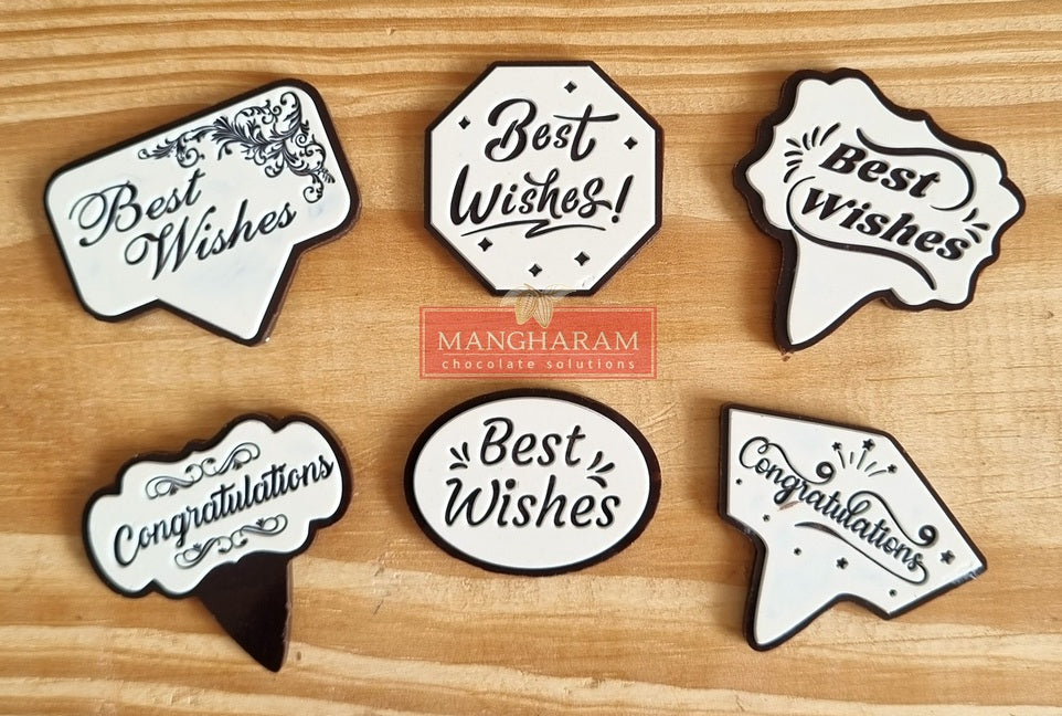 Mangharam Chocolate Cake Topper Mould SSP 144B for Best Wishes & Congratulations cake toppers