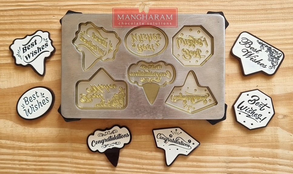 Mangharam Chocolate Cake Topper Mould SSP 144B for Best Wishes & Congratulations cake toppers