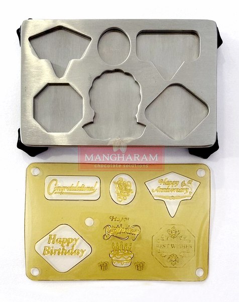 Mangharam Chocolate Cake Topper Mould SSP 120A for Greetings & Wishes Messages